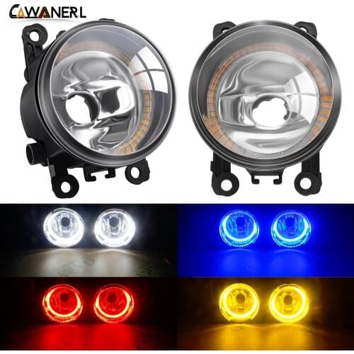 Car Front Bumper Fog Light Assembly with Halo Ring DRL Angel Eye Daytime Running Lamp 12V For Jeep Renegade Compass Cherokee