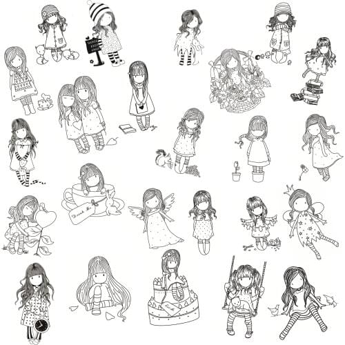 Girl Transparent Clear stamps and metal cutting dies