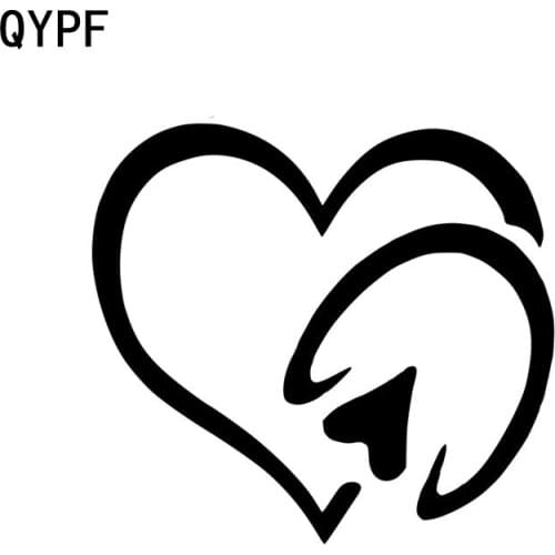 QYPF 15CM*13.6CM Horse Lovers Heart Hoof Fashion Vinyl Car Sticker Decal Motorcycle Decoration Accessories C15-0610