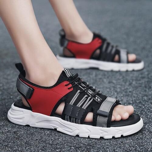 Black Sandals Men Sandal Man Leather Mens Sandles Sandals Beach Camel Platform Men Outdoor Slides Vietnam Sandels For