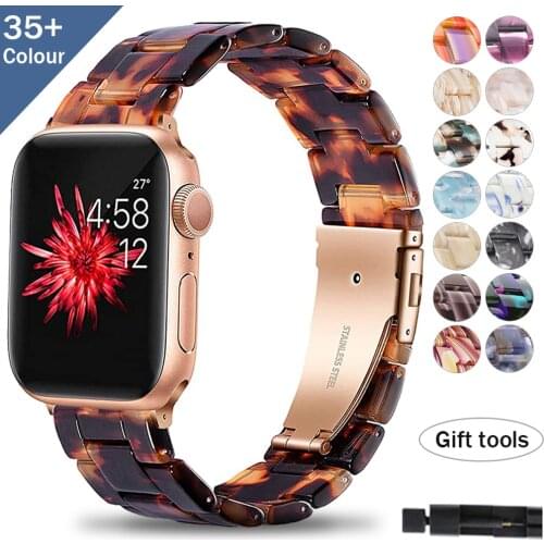 Resin Luxury Band for apple watch 6 5 Watchband 44mm iwatch 42mm Series 4 3 2 strap t Accessories loop 40mm bracelet Replacement