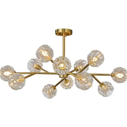 Lights luxury postmodern crystal chandelier molecular light simple bedroom lamp light luxury living room crystal lamp