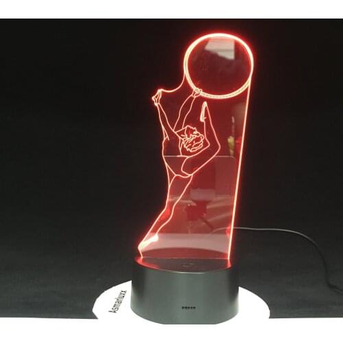 3D Dance Ball Moden Led Nightlight 7 Colors Dancing Girl Changing Desk Lamp Usb Creative Lighting Fixture Home Decor Gifts 1709