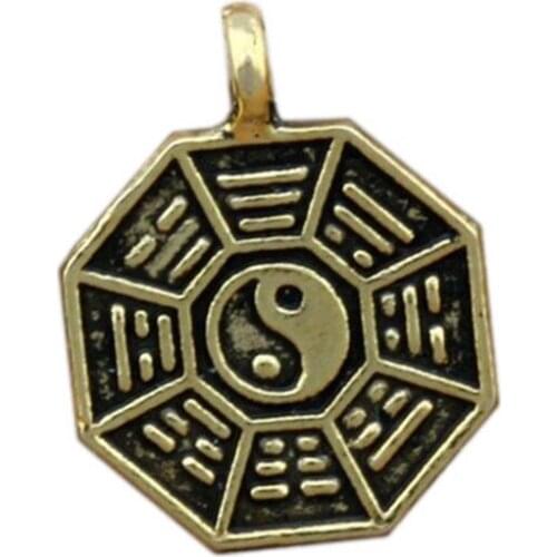 Tai Chi Bagua Yin And Yang Five Lines Amulet Charms 150Pcs Antique Gold Pendants Fashion Jewelry DIY 12.5x16.5MM A-393
