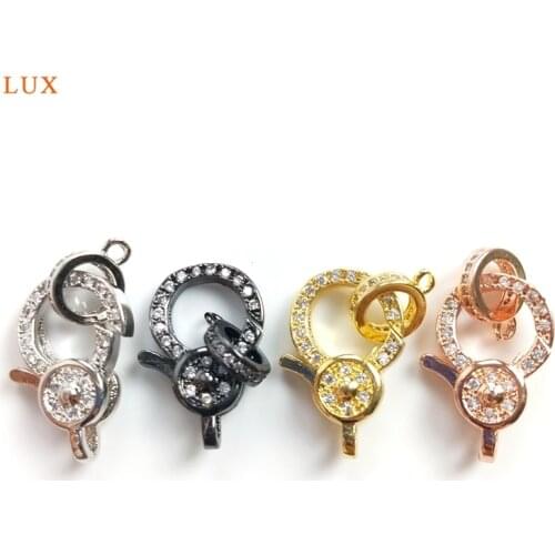 5pcs Micro Pave Clasps Pave Lobster Claw Pendant CZ Pave Clasps Pave Clasps Brass Plate Gold Sliver Clasp Jewelry Accessories