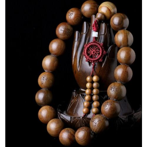Green Sandalwood 18-arhats Tibetan Buddhism 18+1 Prayer Beads (Car Adornment)