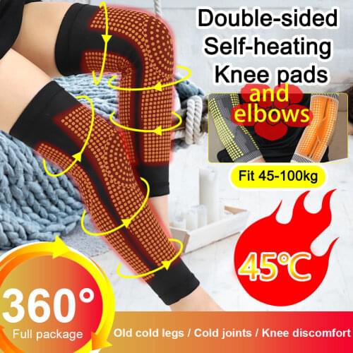 1 Pair Knee Pads Double Sides Self Heating For Arthritis Joint Pain Relief Injury Recovery Belt Knee Massager Parents Gift
