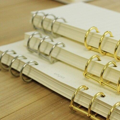 1pcs Metal Plated Loose Leaf Book Binder Hinged Ring Binding Rings Desk Calendar Circle 3 Rings For Card Key Album