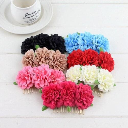 1 Pcs Flower Hair Combs Wedding Crown Headwear Blooming Flower headpiece for bride girls flower hair clip Wedding Jewelry