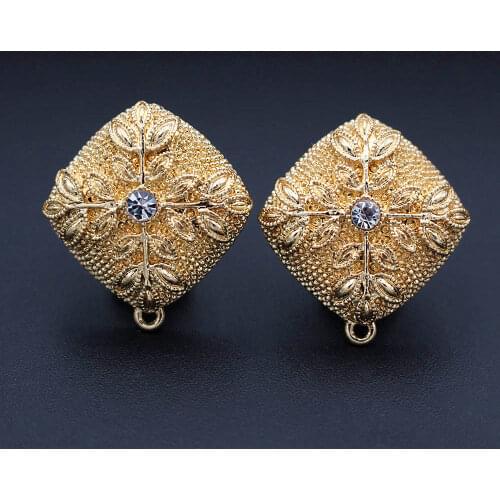 10 pairs Fashion Statement Earrings Making Accessories Square Leaf Flower Earring Connectors Charms Base for DIY Hanging Earring