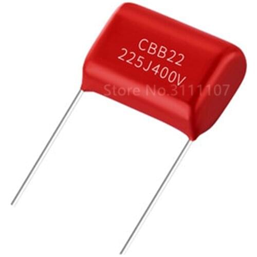 10PCS 225J400V 225 400V 2200PF CBB Polypropylene Film Capacitor 400V225J 2.2UF Pitch 20mm