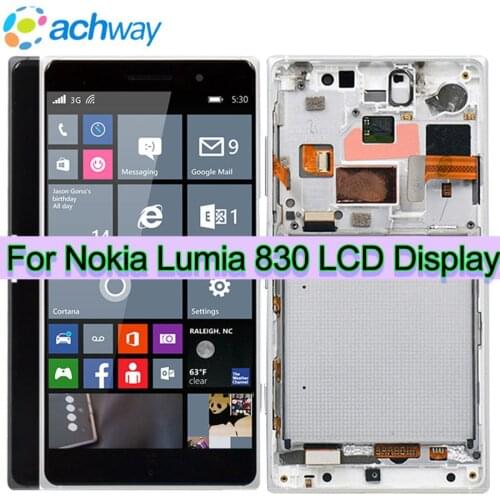 100% Tested 1280x720 Display Touch Screen with frame For Nokia Lumia 830 lcd Digitizer Digitizer Assembly For Nokia Rm-984 LCD