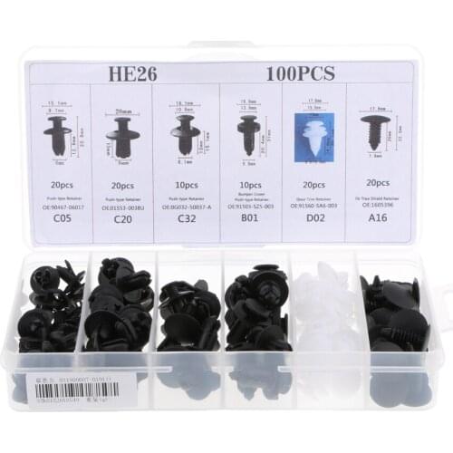 100pcs Push Pin Rivet Clip Trim Fastener for Toyota Car Vehicle Repair