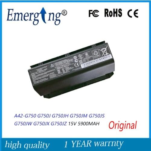 15V 5900MAH Original New Laptop Battery for ASUS A42-G750 G750J G750JH G750JM G750JS G750JW G750JX G750JZ