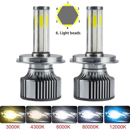 2Pcs Canbus h7 LED Bulbs H4 LED Headlight H11 HB4 9006 HB3 9005 Auto Motorcycle Fog Lamp 25000LM High Power COB Turbo 12V