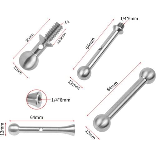 2Pcs Small Ballhead for Universal Magic Arms Stud Ended Bolt Dual Head 1/4" For Camera Cage/Top Plate/Handle/Monitor/Video Light