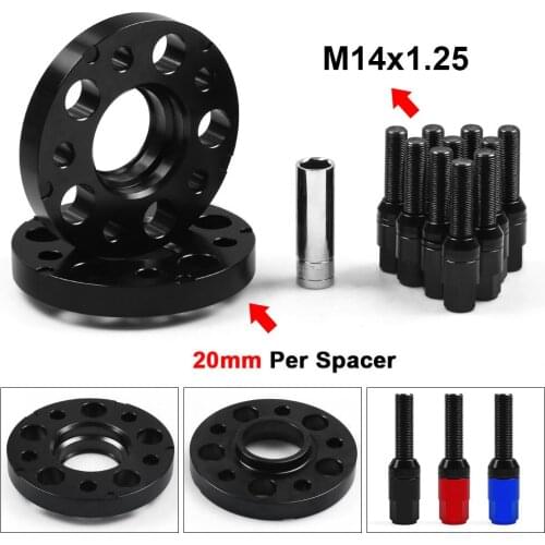 20mm 66.6mm 5x112mm Hub Centric Bore Wheel Spacers M14x1.25 Tapered Bolts For BMW X5 G05 X7 G07 2018+ & Mini W/Ball Bolts
