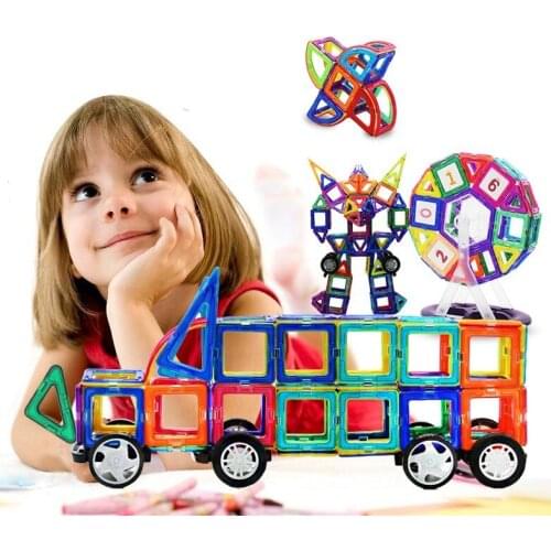 27-133pcs Big Size Magnetic Bocks Magnetic Constructor Set Kids Magnetic Designer Model & Building Toy Educational Toys For Kids