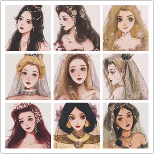 Disney 5D DIY Diamond Painting Princess Big Head Series Round Diamond Embroidery Three-dimensional Exquisite Ornaments Handmade