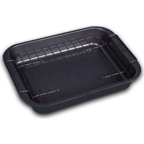 Non Stick Grilled Fish Pan Baking Tray Cake Cheese Cookie Bread Plate with Rack Dropship