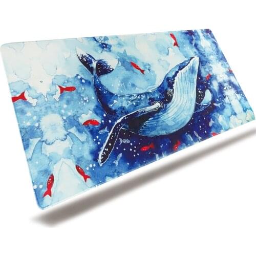 MRGLZY Whale large gaming mouse pad 40x90cm seam edge waterproof mouse pad for computer keyboard desk pad carpet game mats XXL