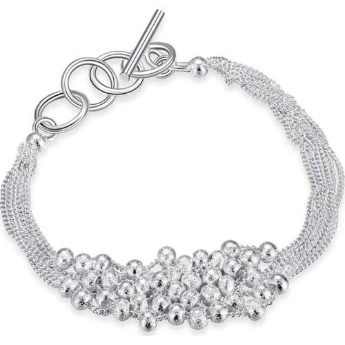 Brand design Fashion matte Silver color beads bracelet classic wedding gift for woman good quality factory outlet H030