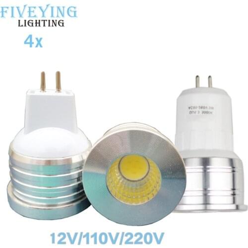 COB LED spotlight mini bulb 3w dimmable Small lamp mr11 35mm GU10 led bulb 110v 220v 12v mr16 GU5.3 LED spot lamp