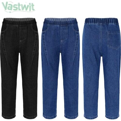 0-6T Spring Autumn Kids Boys Child Jeans Pants Solid Color Stretchy Denim Trousers Toddler Children Clothing 1 2 3 4 5 6Years