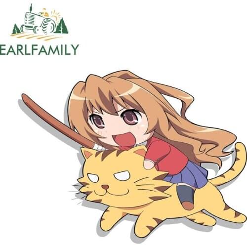 EARLFAMILY 13cm For Toradora Fine Decal Laptop Car Stickers Sunscreen Windows Waterproof For JDM SUV RV Decoration