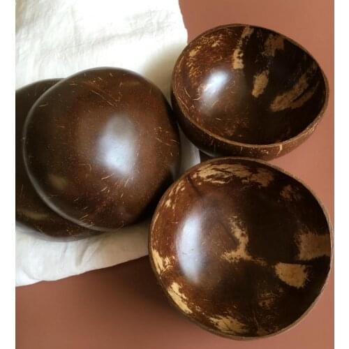 Natural Coconut Bowl Spoon Set Fruit Salad Noodle Rice Bowl Wooden Tableware Creative Coconut Shell Bowl Kitchen Set Tableware