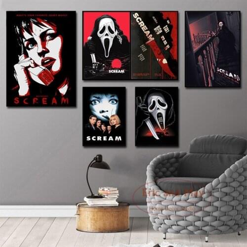 Scream Classic Horror Movie Poster And Print Vintage Decor Picture Canvas Painting Hot Retro Style Aesthetic Room Decor Obrazy