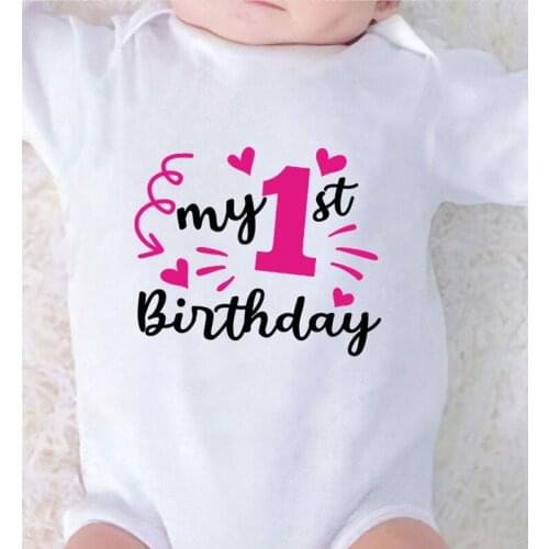 Bodysuit for Newborns Long Sleeve One Piece Toddler Winter Jumpsuit Kids Baby Boy Girl Clothes My 1st Birthday Printed