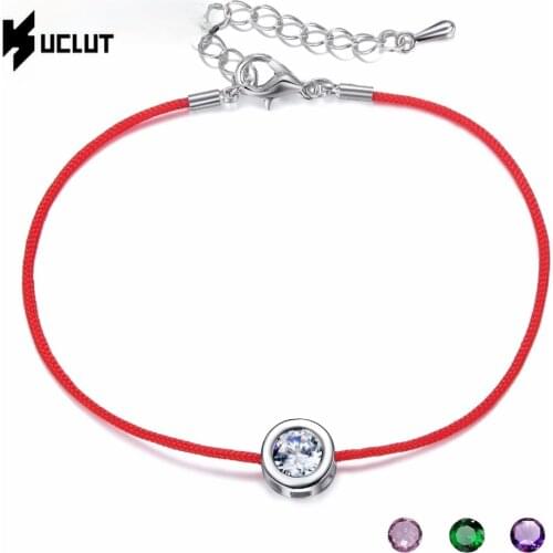 Fashion Red String Rope Bracelet Small Cublic Zirconia CZ Bracelets for Women Handmade Crystal Jewelry Lovers Couples