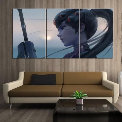 Home Decor Modular Canvas Picture 3 Piece Overwatch Widowmaker GAME Painting Poster Wall For Home Canvas Painting Wholesale