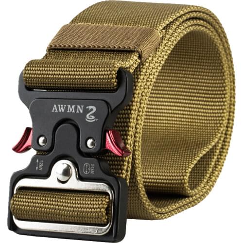 Men Canvas Tactical Belt 4.8CM Wide Military Nylon Belt For Trousers Long Training Belts Metal Buckle Fast Release Waist Belts