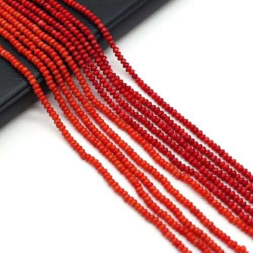 Natural Coral Beads Oblate Shape Coral Loose Beads Necklace Accessories Charms for Jewelry Making Bracelet Earrings Gift