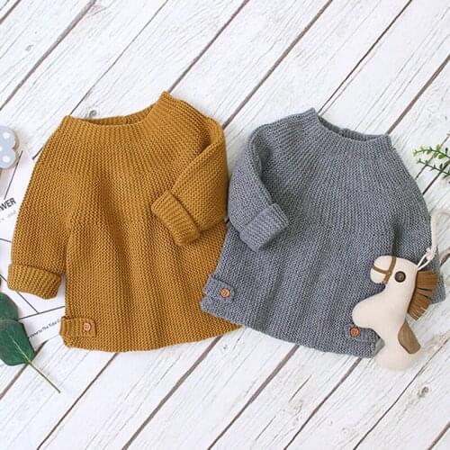 New 2020 Girl Autumn Winter Cute Long Sleeve Knitted Sweater Girls Pure Color Sweaters For Girls Kids Clothes