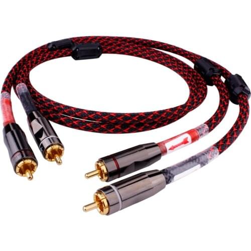 NEW L-4E6S RCA Audio CableTwo Pairs Two Double Lotus Head 6N Pure Copper Audio Speaker Amplifier Connection Signal Line
