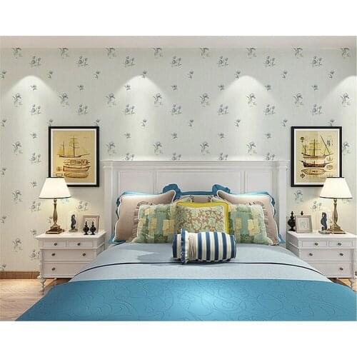 Beibehang papel de parede Pastoral Small Floral 3d Wallpaper Bedroom Warm Living Room TV Background Sofa Wall paper papier peint