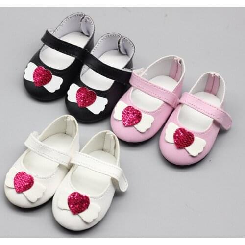 Shoes for Dolls Glitter Doll Shoes Sequin Heart Shoe For 18 Inch Our Generation American Doll american girl doll clothes 154