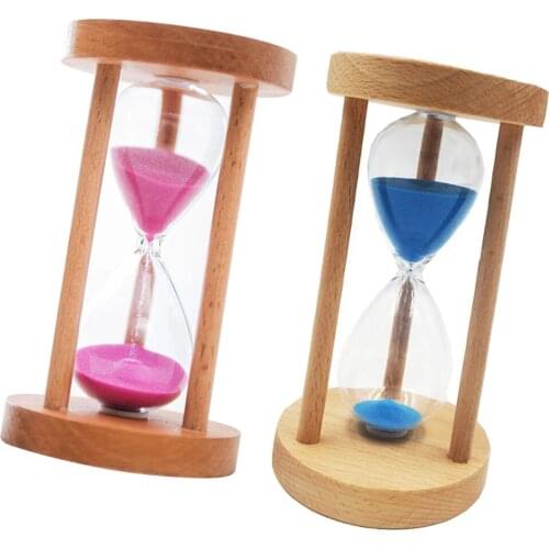 10 15 30 Minutes Hourglass Timer Wooden Framed Sandglass Sand Timer Clock Kitchen Tools Home Office Table Decor Math Toy Gift