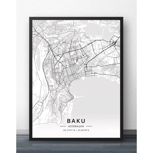 Baku Azerbaijan Map Poster