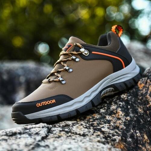 Hiking Boots Men Winter Waterproof Sports Shoes Comfortable Walking Shoe Fashion Male Wear-resistant Sole Work Shoes Big Size 48