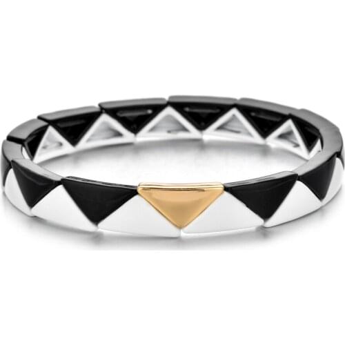 Adjustable Bracelets & Bangles Elastic Stackable Charm Bracelets For Women Colorful Enamel Christmas Bracelet Pulseras