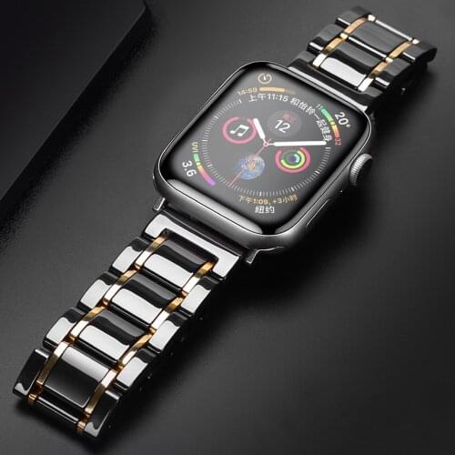 Luxury Ceramic Strap for Apple Watch series 6 40mm 44mm Wriststrap for iWatch 6 5 4 Apple watch 38mm 42mm Bracelet Bands