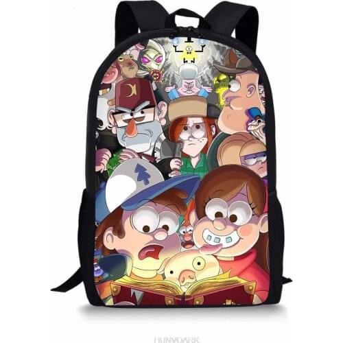 Gravity Falls Backpack For Boys Girls 3D Pattern Students School Bags Cartoon Anime Teenagers Book-Bags Travel School Backpack