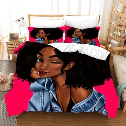 Sexy Girl Bedding Set African Modern Fashion 3D Print Comforter Luxury Queen King Single Size Duvet Cover Set Home Textile Decor