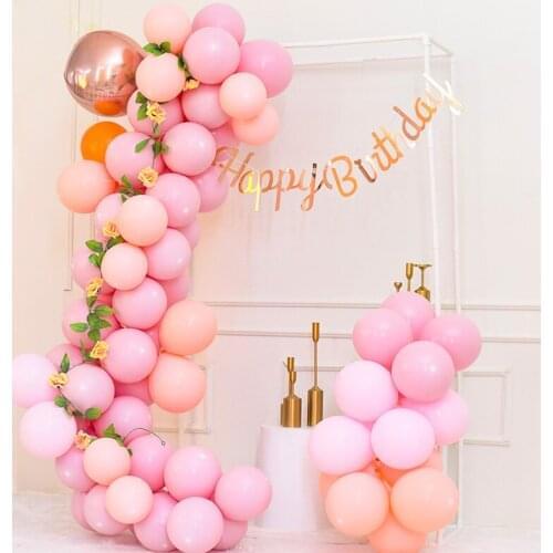 50/100pcs Macaron Balloons Pink White Ballons Garland Gold Metal Confetti Globos Birthday Wedding Party Decor Baby Shower Balls