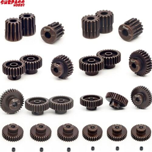 3Pcs 48DP 3.175mm 13T 14T 15T 16T 17T 18T 19T 20T 21T 22T 23T 24T 25T-35T Pinion Motor Gear for 1/10 1/8 Rc Car Truck Drift