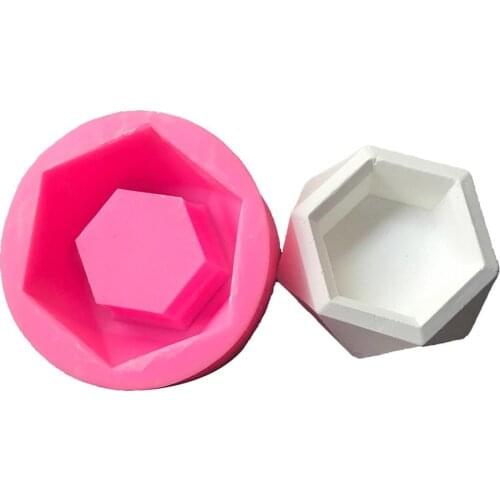 Silicone Mold Creative Geometric Polygonal Concrete Flower Pot Vase Mould Office Decoration DIY Clay Cementsilica Silicone Mold